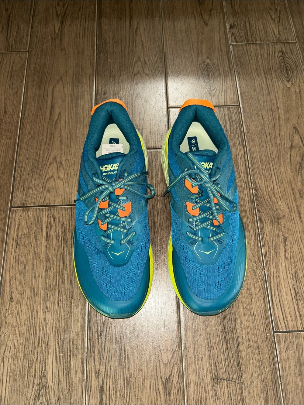 Hoka One One Blue/Orange/Yellow Athletic Running Shoes - Picture 3 of 4